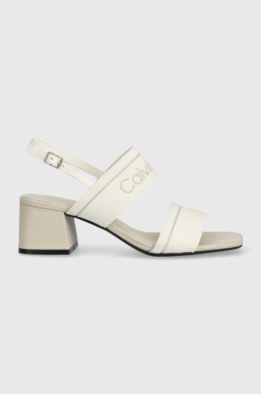 Calvin Klein Sandále SQUARED BLK HL SANDAL 45 HE biela farba HW0HW01635 - Pepit.sk