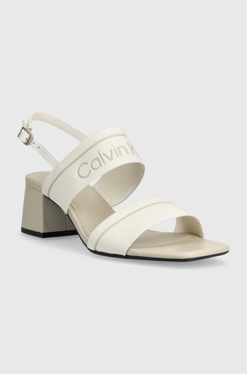 Calvin Klein Sandále SQUARED BLK HL SANDAL 45 HE biela farba HW0HW01635 - Pepit.sk