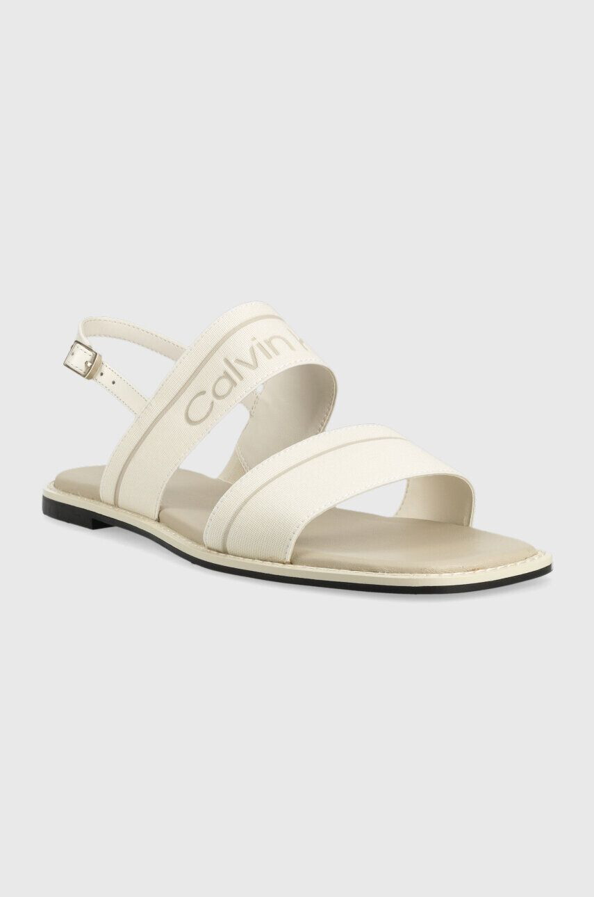 Calvin Klein Sandále SQUARED SANDAL HE dámske béžová farba HW0HW01496 - Pepit.sk