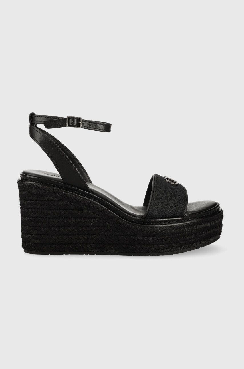 Calvin Klein Sandále WEDGE 50HH W/HW - JQ dámske čierna farba na kline HW0HW01490 - Pepit.sk