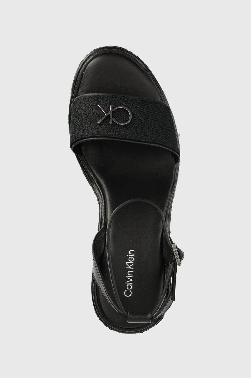 Calvin Klein Sandále WEDGE 50HH W/HW - JQ dámske čierna farba na kline HW0HW01490 - Pepit.sk