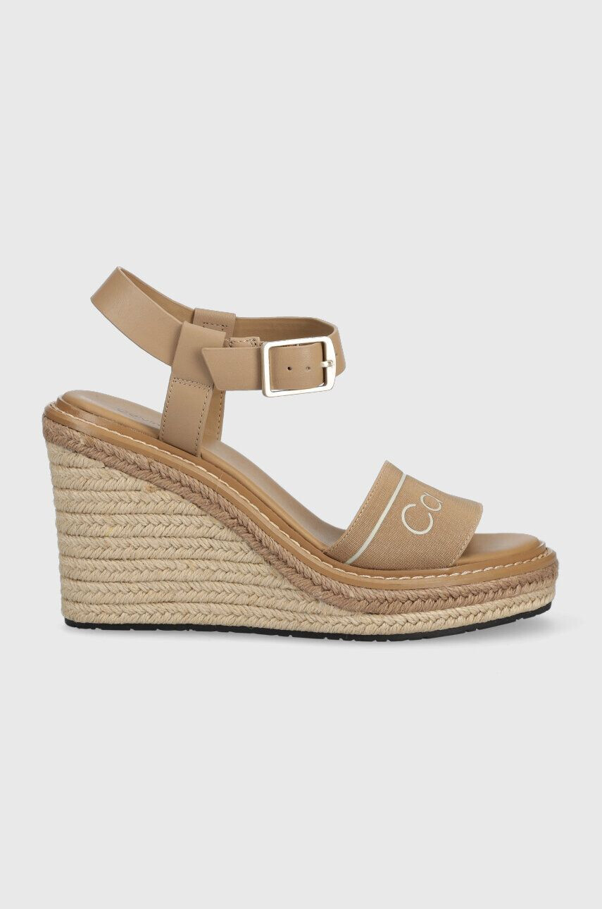 Calvin Klein Sandále WEDGE 70HH - HE dámske béžová farba na kline HW0HW01499 - Pepit.sk