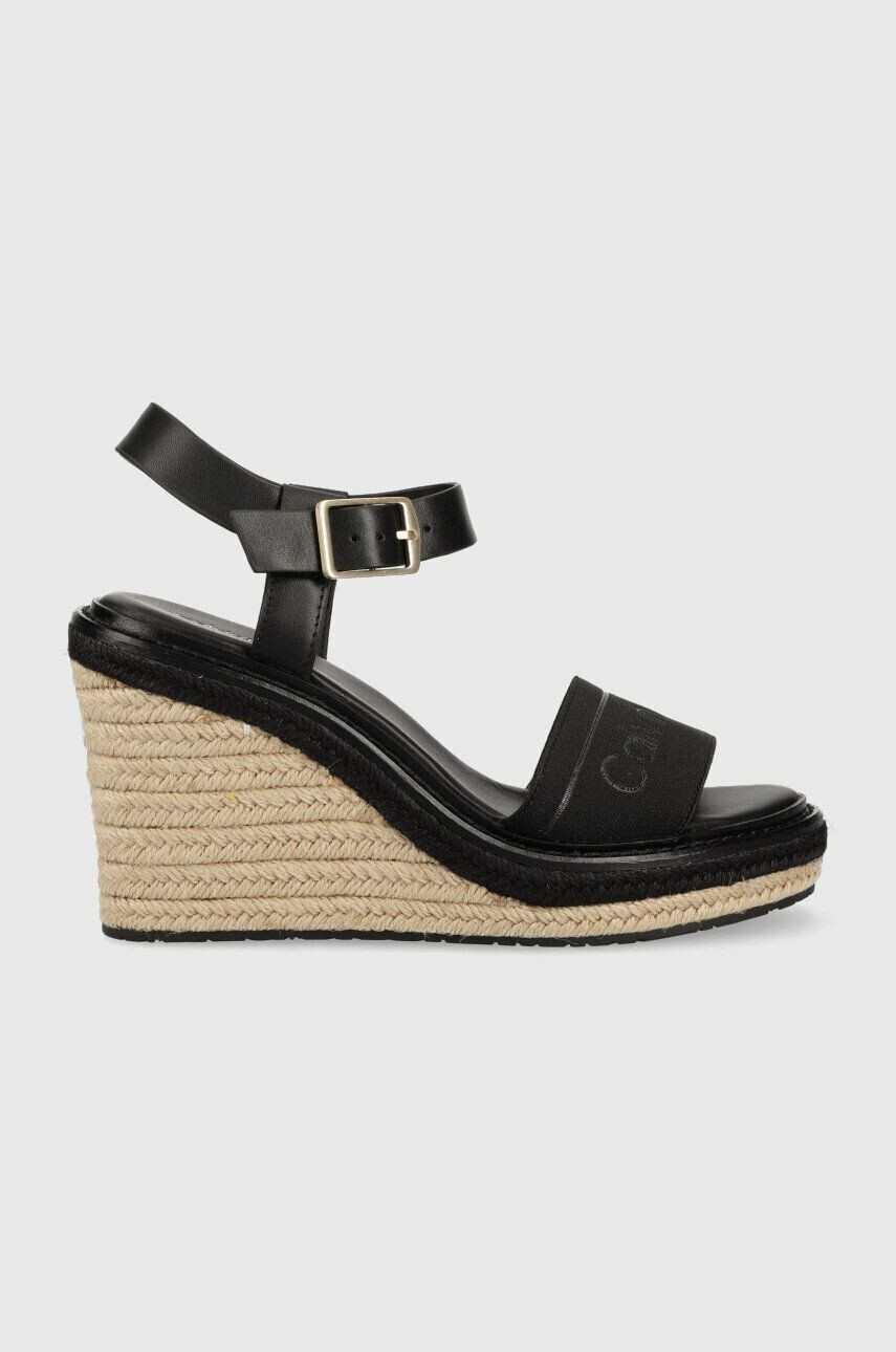 Calvin Klein Sandále WEDGE 70HH - HE dámske čierna farba na kline HW0HW01499 - Pepit.sk