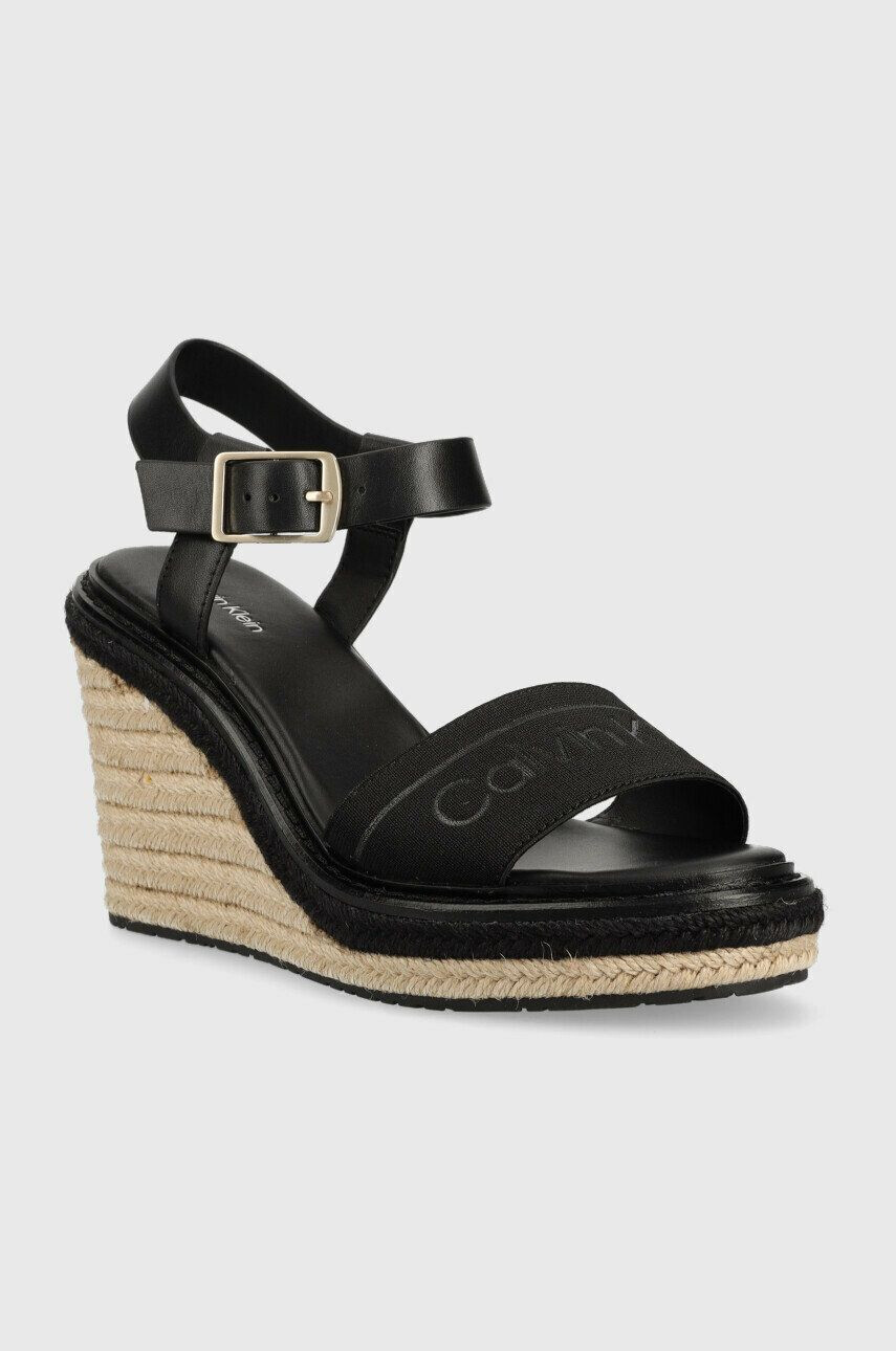 Calvin Klein Sandále WEDGE 70HH - HE dámske čierna farba na kline HW0HW01499 - Pepit.sk