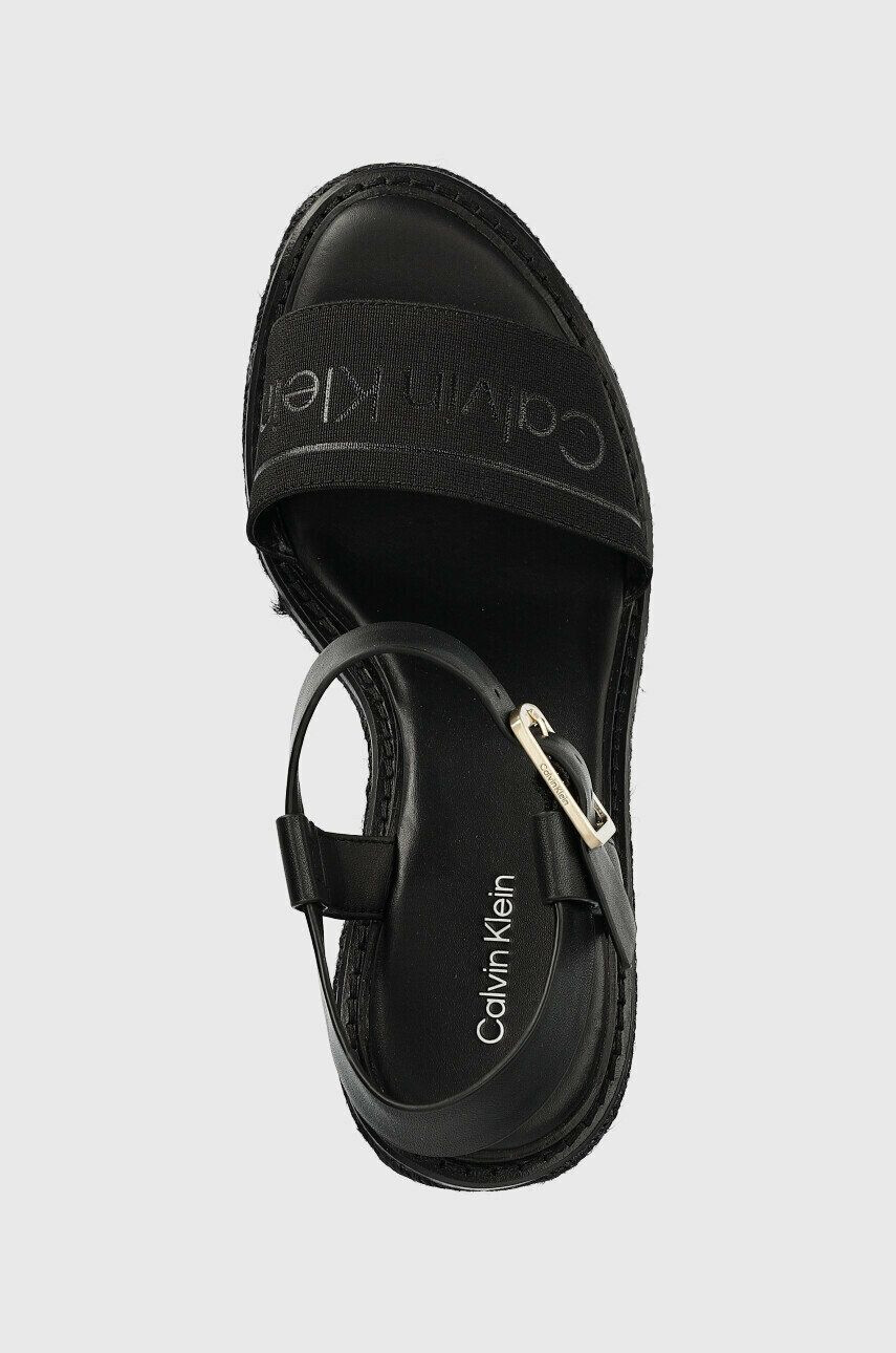 Calvin Klein Sandále WEDGE 70HH - HE dámske čierna farba na kline HW0HW01499 - Pepit.sk