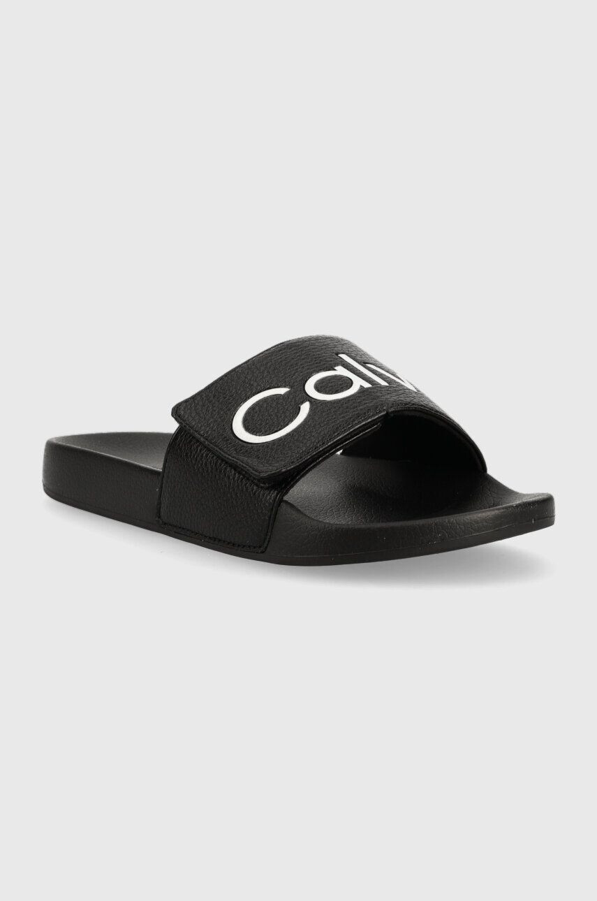 Calvin Klein Šľapky ADJ POOL SLIDE PU pánske čierna farba HM0HM00957 - Pepit.sk