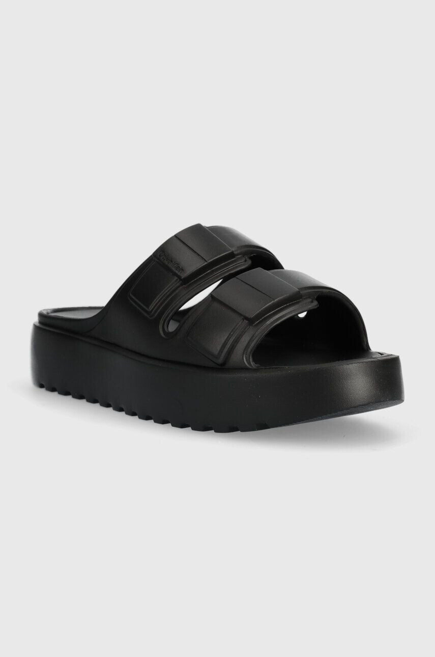 Calvin Klein Šľapky DOUBLE STRAP SLIPPER pánske čierna farba HM0HM00967 - Pepit.sk