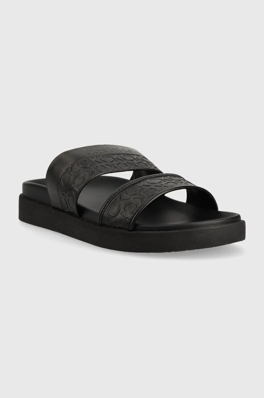 Calvin Klein Šľapky ERGO SLIDE - HF MONO dámske čierna farba HW0HW01535 - Pepit.sk