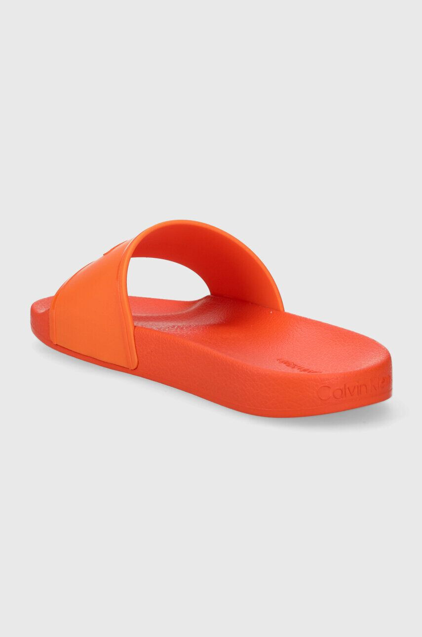 Calvin Klein Šľapky POOL SLIDE RUBBER dámske oranžová farba HW0HW02000 - Pepit.sk