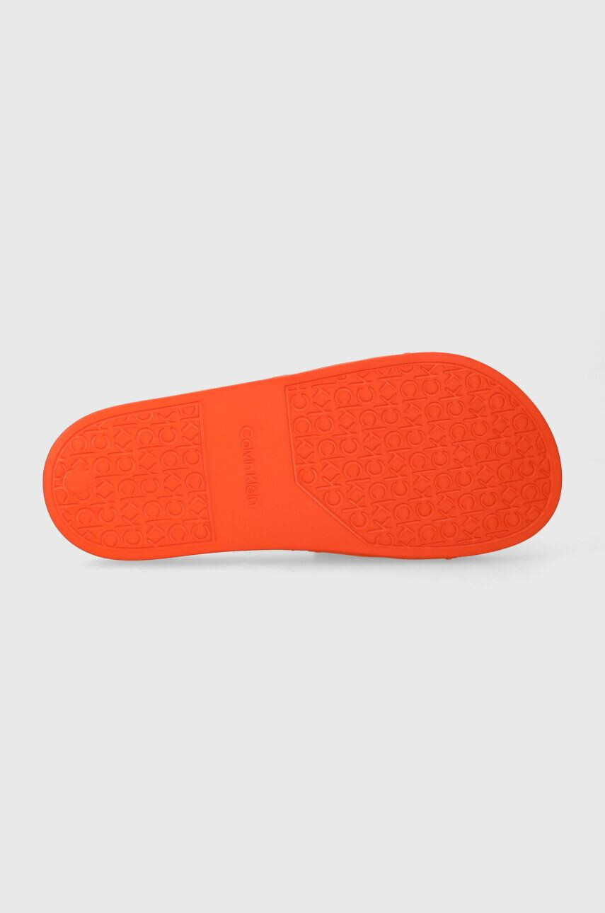 Calvin Klein Šľapky POOL SLIDE RUBBER dámske oranžová farba HW0HW02000 - Pepit.sk