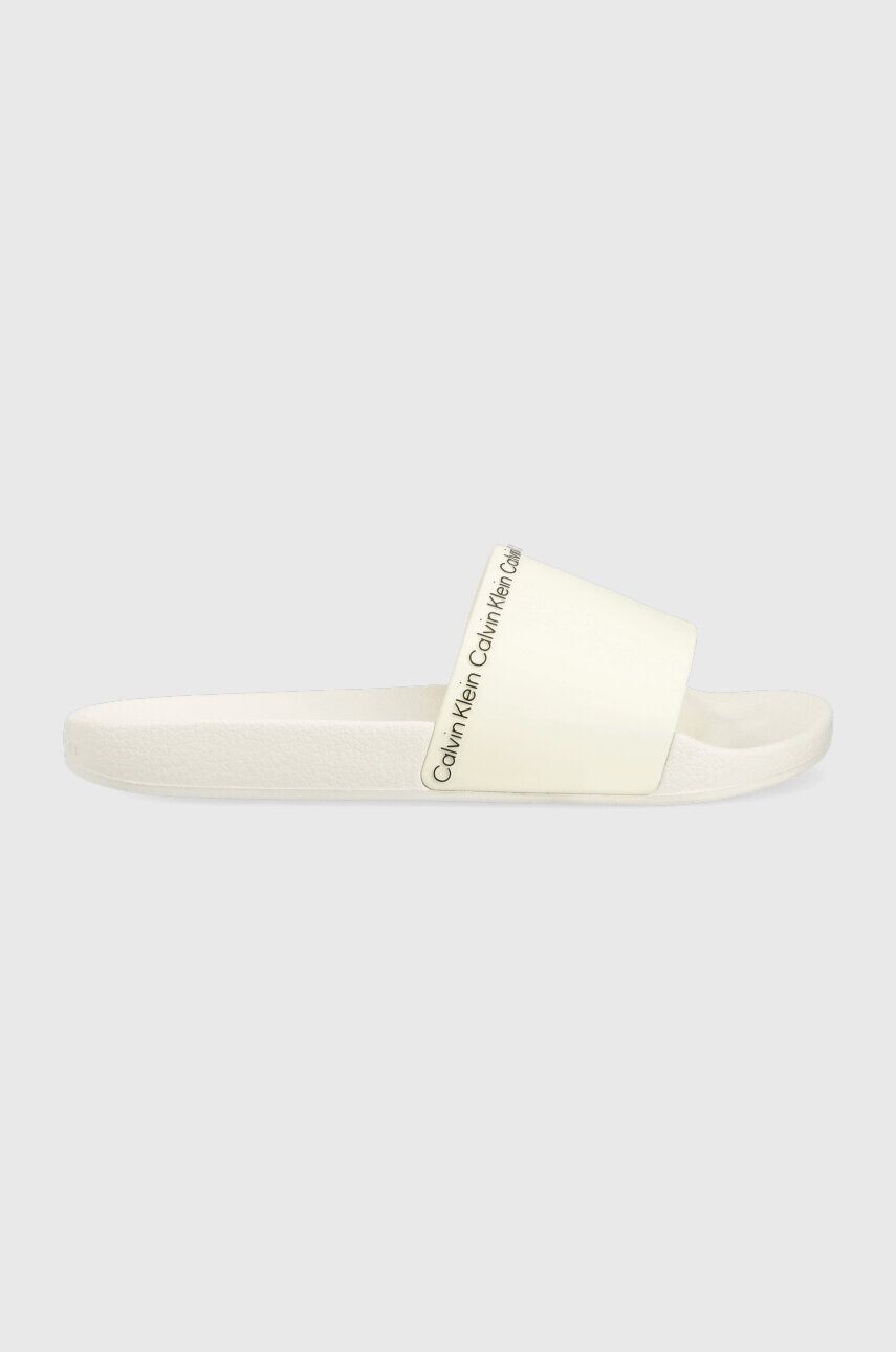 Calvin Klein Šľapky RUBBER POOL SLIDE dámske biela farba HW0HW01526 - Pepit.sk