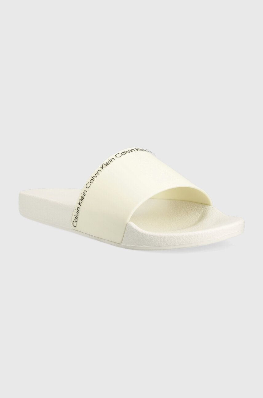 Calvin Klein Šľapky RUBBER POOL SLIDE dámske biela farba HW0HW01526 - Pepit.sk