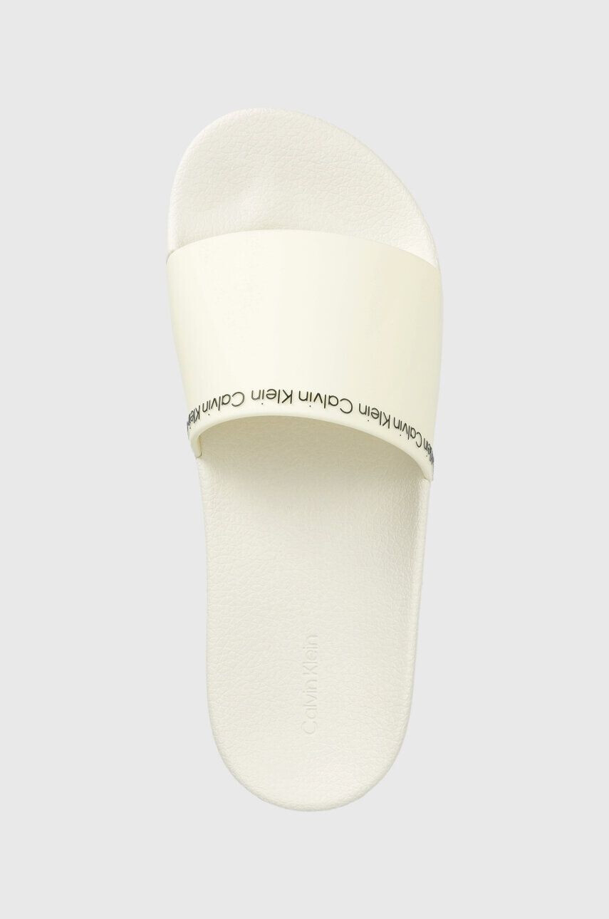 Calvin Klein Šľapky RUBBER POOL SLIDE dámske biela farba HW0HW01526 - Pepit.sk