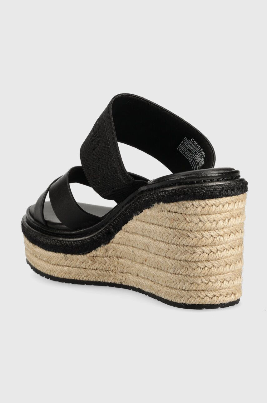 Calvin Klein Šľapky WEDGE 50HH - HE dámske čierna farba na kline HW0HW01498 - Pepit.sk