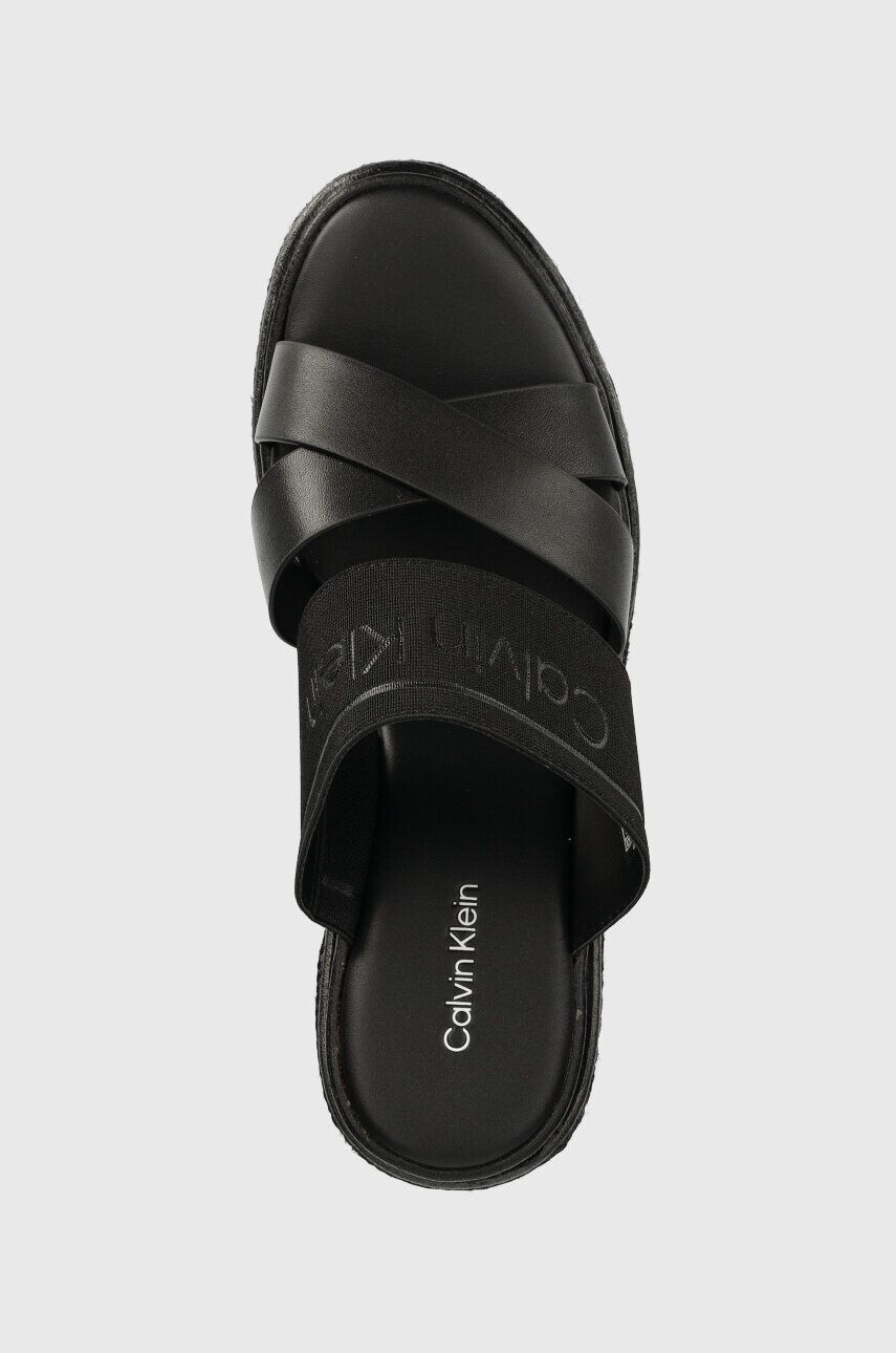 Calvin Klein Šľapky WEDGE 50HH - HE dámske čierna farba na kline HW0HW01498 - Pepit.sk