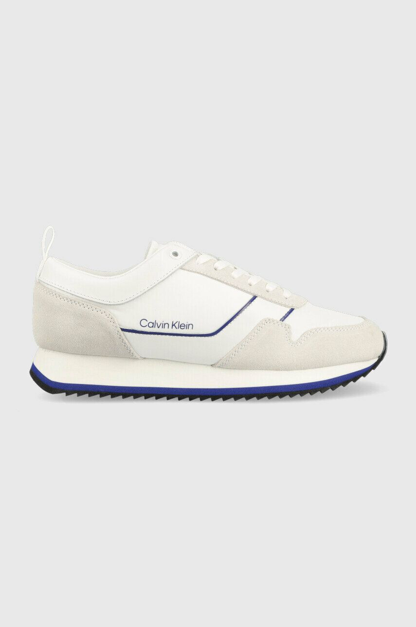 Calvin Klein Tenisky LOW TOP LACE UP MIX biela farba - Pepit.sk