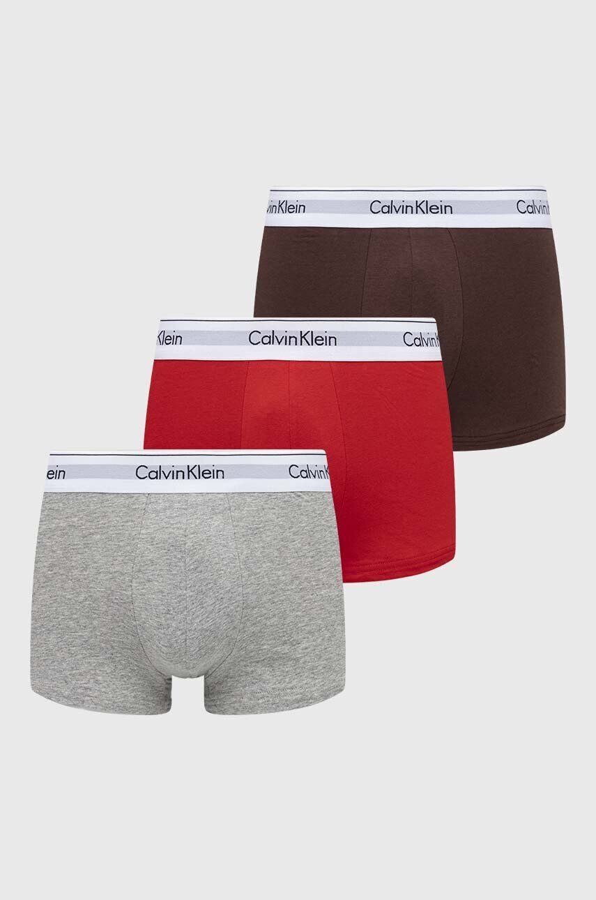 Calvin Klein Underwear Boxerky 3-pak pánske červená farba - Pepit.sk