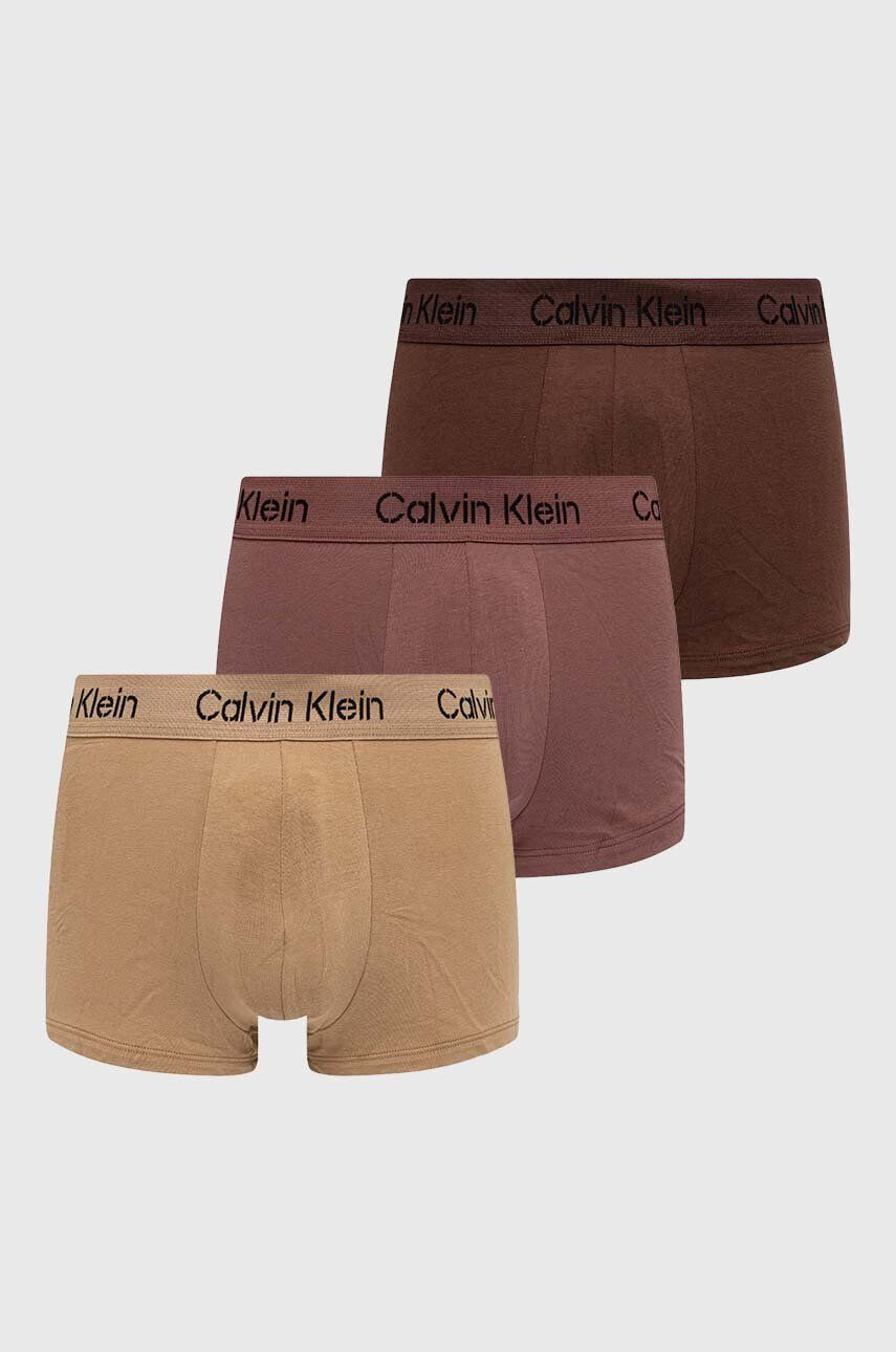 Calvin Klein Underwear Boxerky 3-pak pánske hnedá farba - Pepit.sk