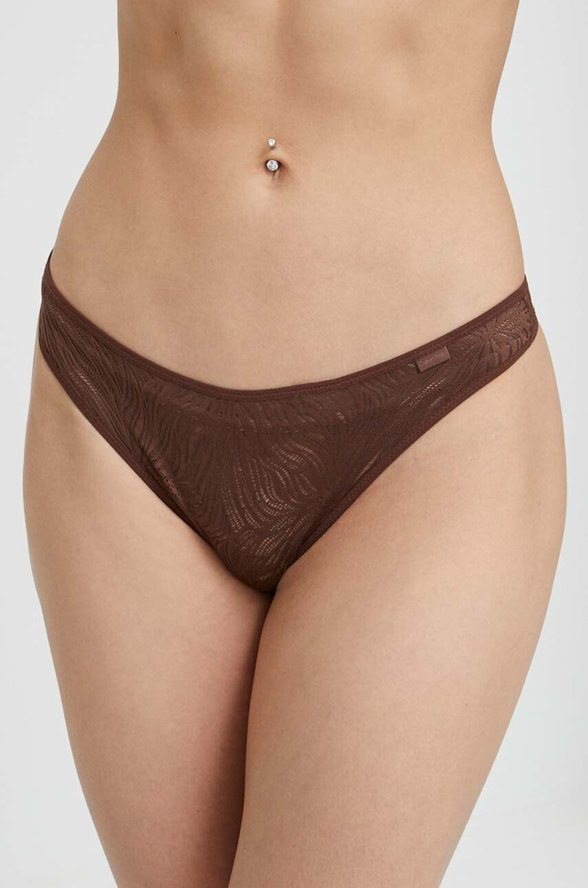 Calvin Klein Underwear Tangá bordová farba - Pepit.sk