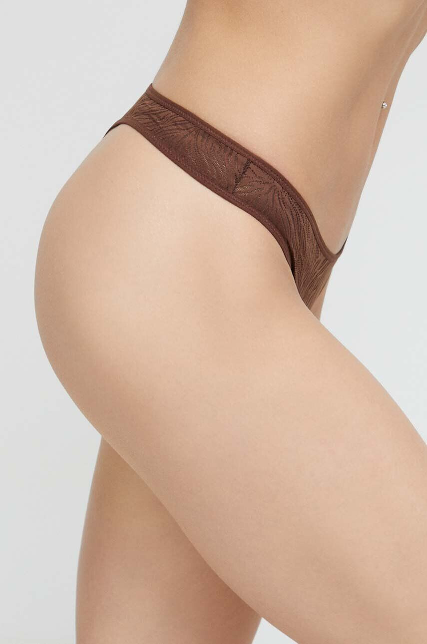 Calvin Klein Underwear Tangá bordová farba - Pepit.sk