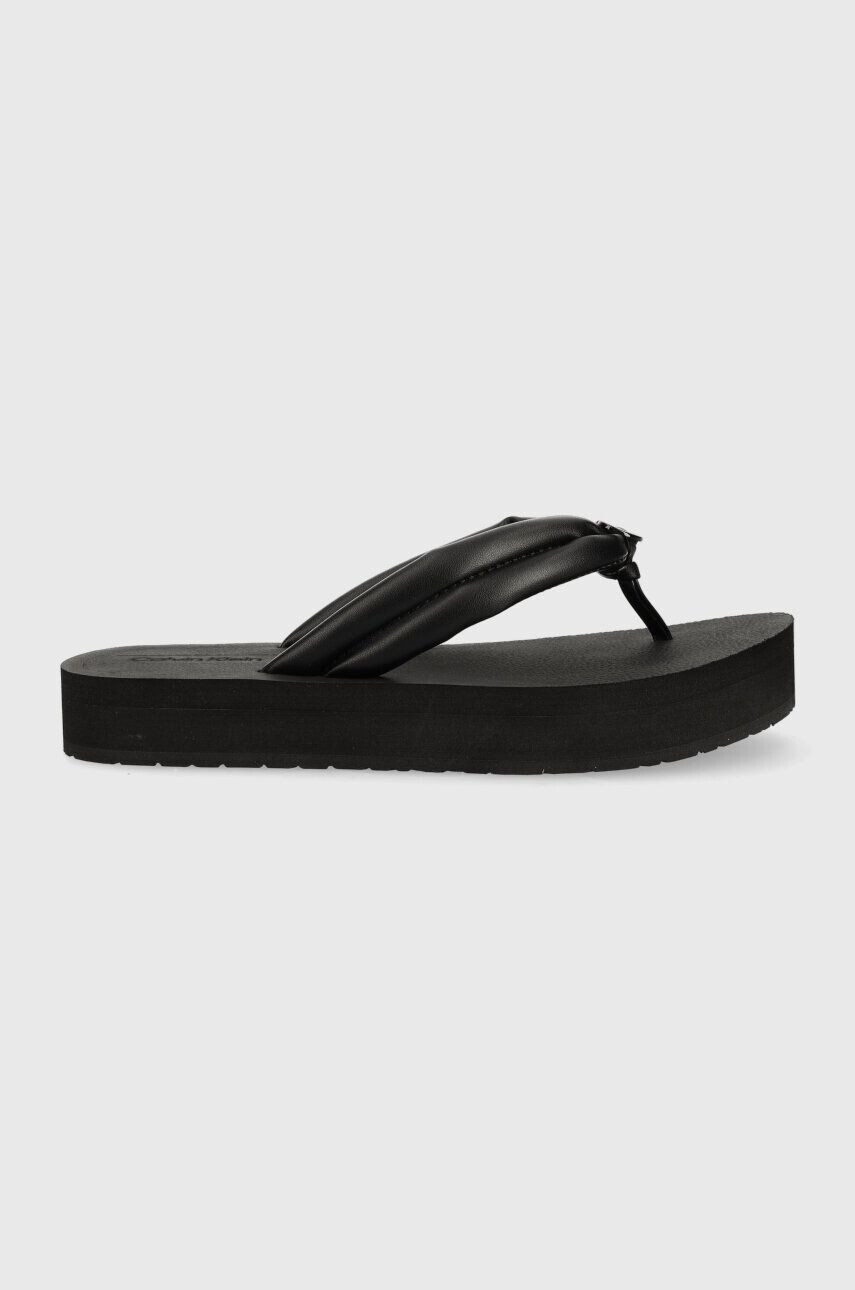 Calvin Klein Žabky FLATFORM FLIP FLOP W/HW dámske čierna farba na platforme HW0HW01503 - Pepit.sk