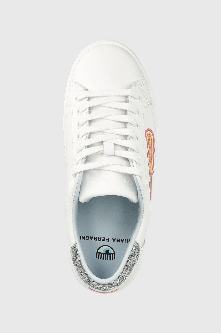 Chiara Ferragni Kožené tenisky CF3121_064 biela farba CF TENNIS LOW - Pepit.sk