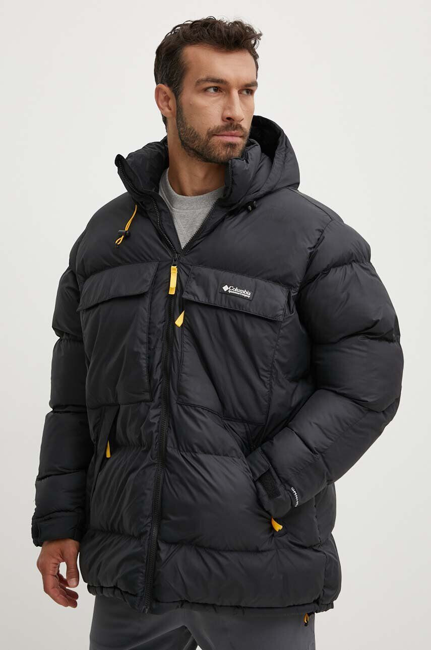 Columbia Bunda Ballistic Ridge Oversized Puffer pánska čierna farba zimná oversize - Pepit.sk