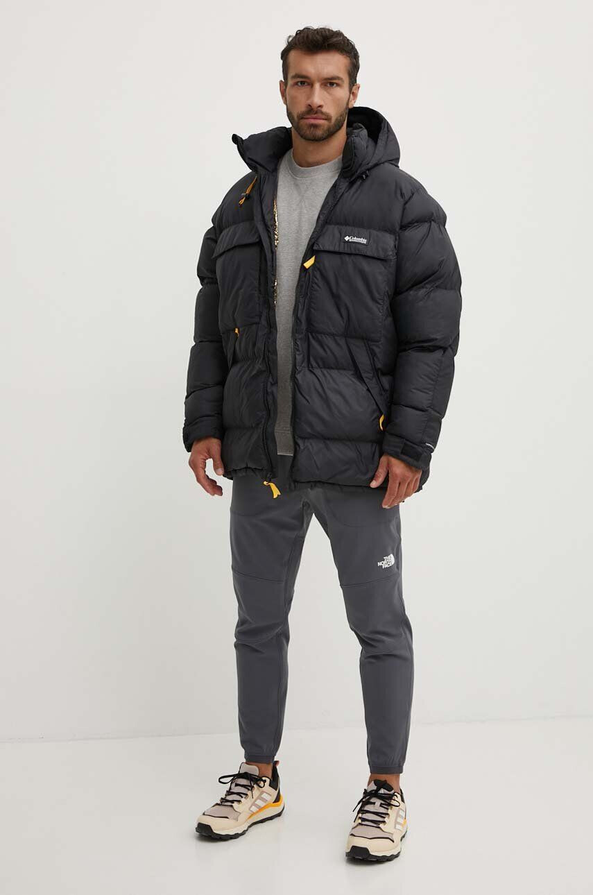 Columbia Bunda Ballistic Ridge Oversized Puffer pánska čierna farba zimná oversize - Pepit.sk