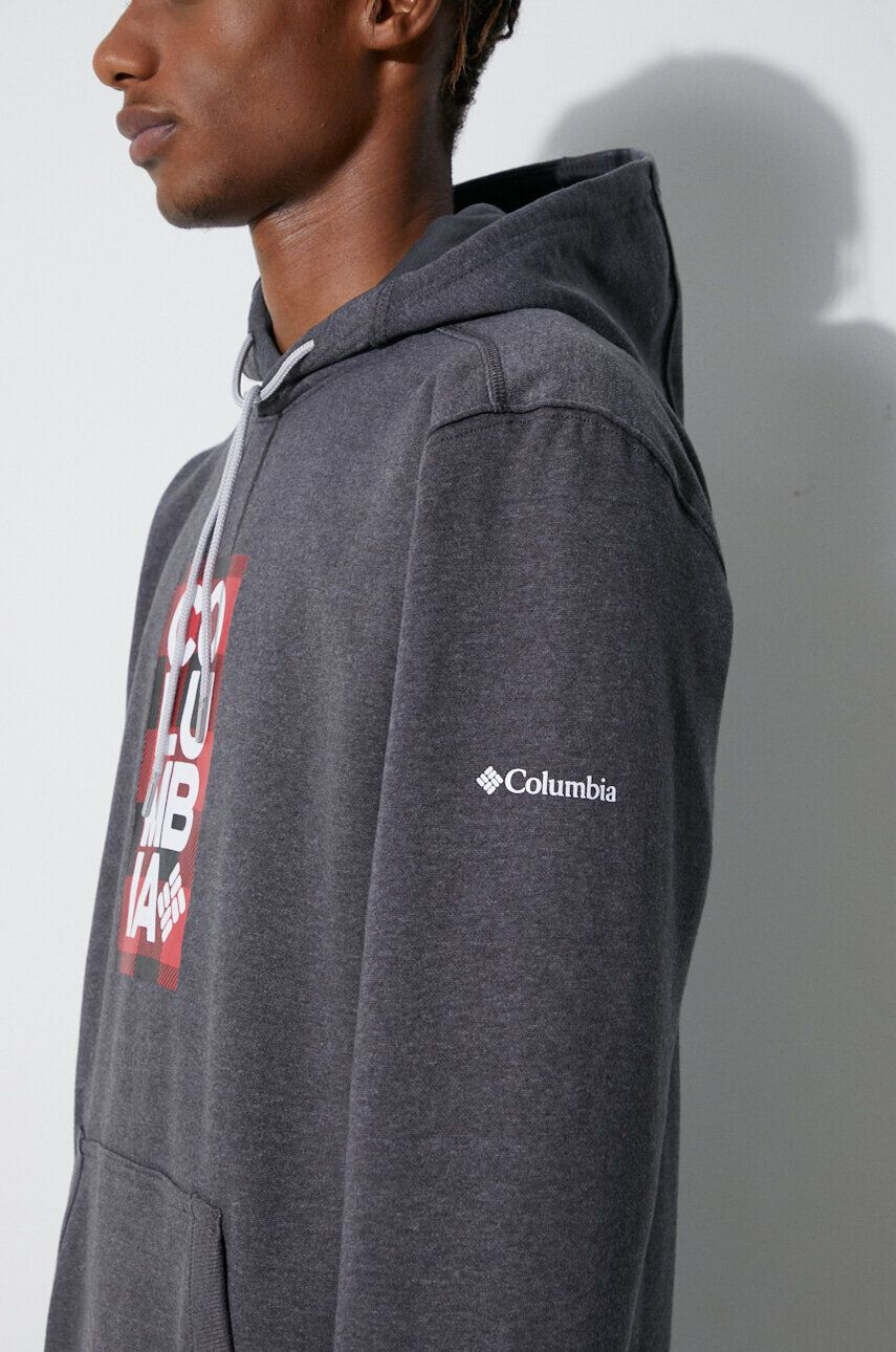 Columbia Mikina HOODIE EM2179-GREY pánska šedá farba s kapucňou jednofarebná - Pepit.sk