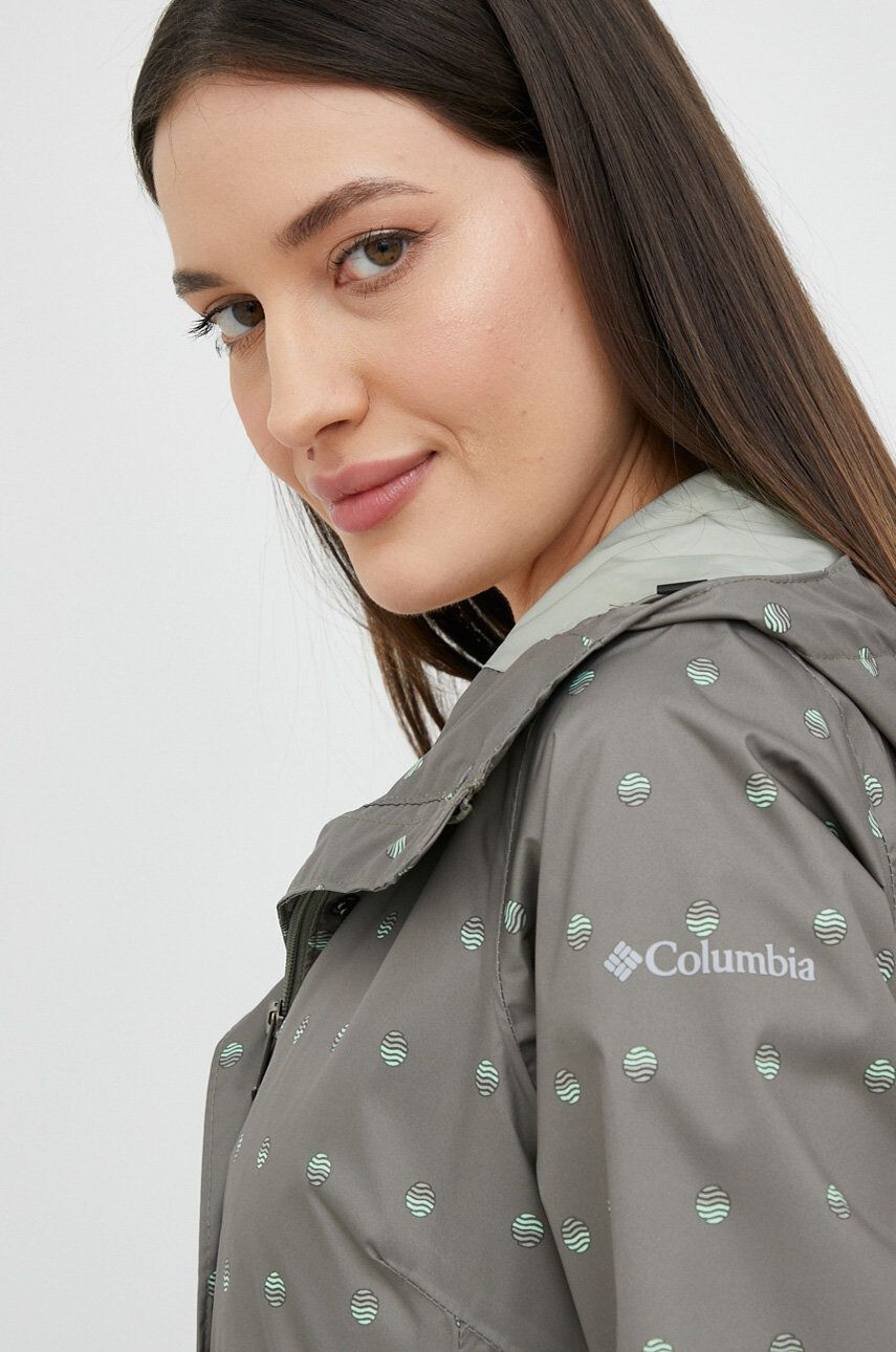 Columbia Nepremokavá bunda Splash A Little II Jacket dámska zelená farba prechodná - Pepit.sk