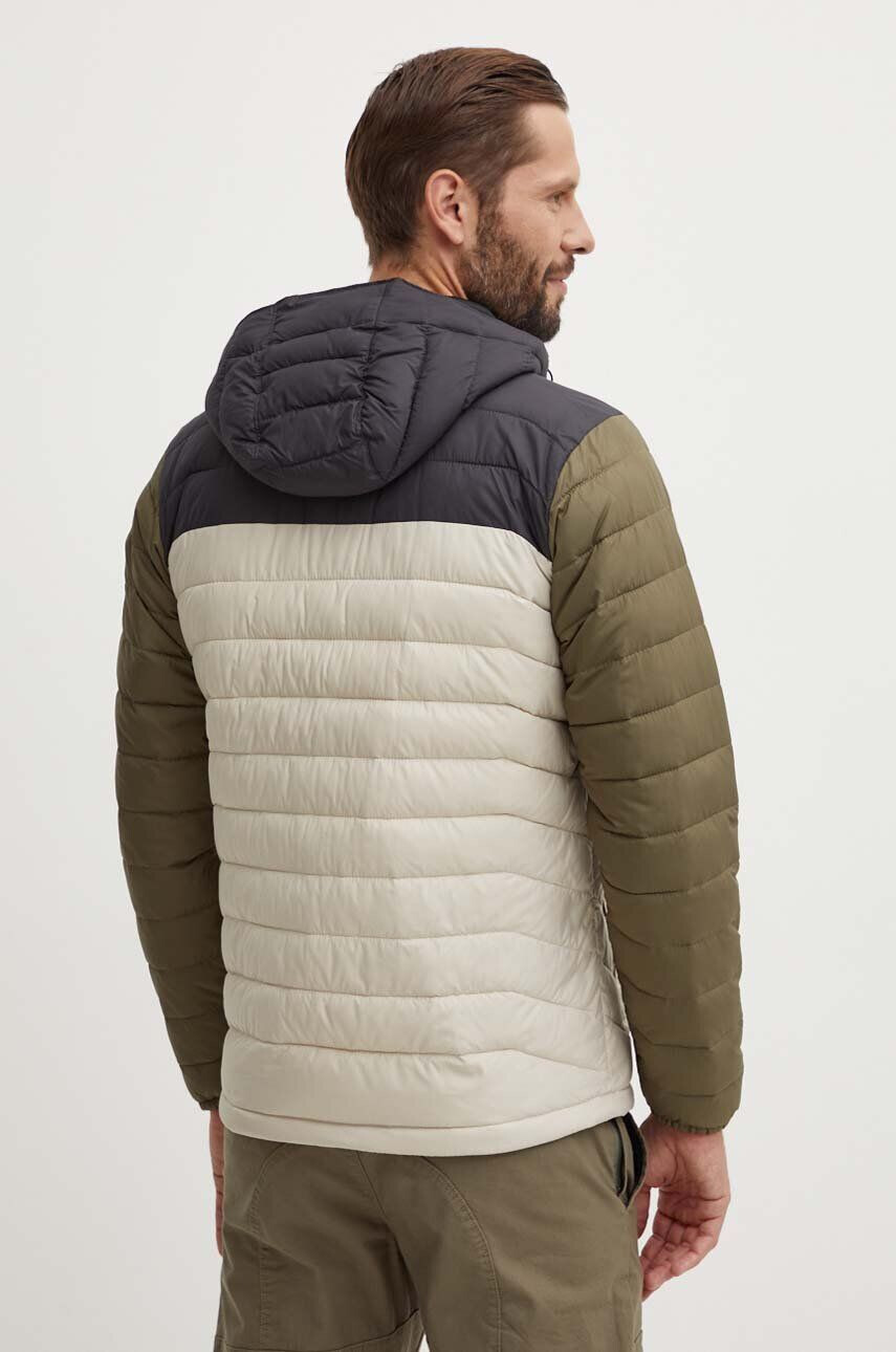 Columbia Športová bunda Powder Lite Hooded Jkt zelená farba zimná 1693931 - Pepit.sk