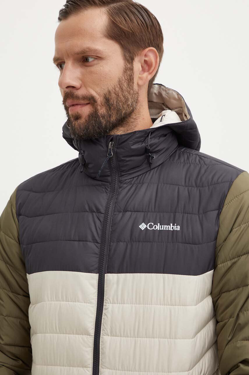 Columbia Športová bunda Powder Lite Hooded Jkt zelená farba zimná 1693931 - Pepit.sk