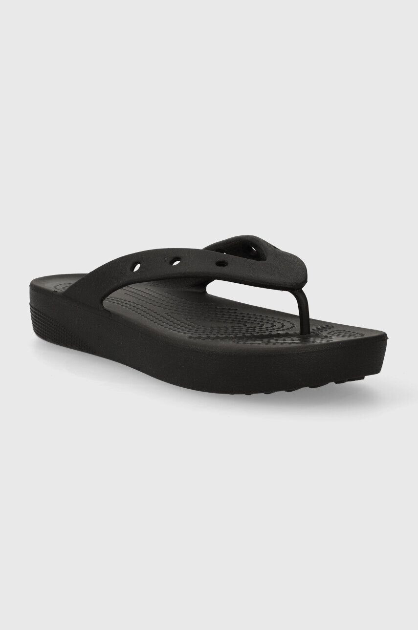 Crocs Žabky Classic Platform Flip W dámske čierna farba na platforme 207714 - Pepit.sk