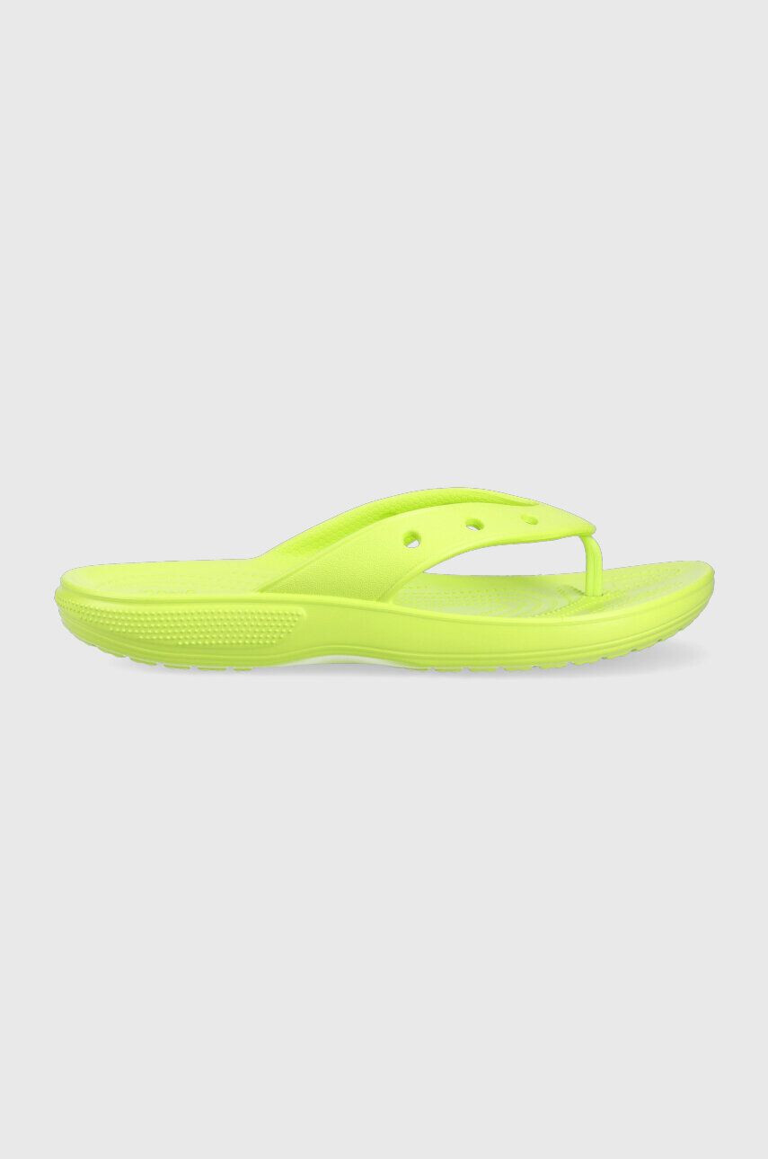 Crocs Žabky Classic Flip dámske zelená farba na plochom podpätku 207713 - Pepit.sk