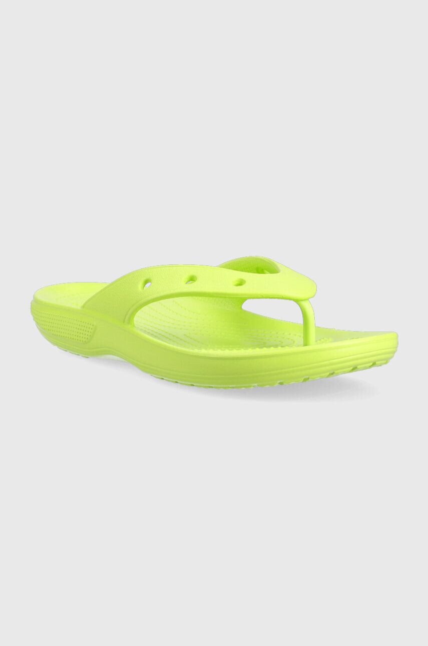 Crocs Žabky Classic Flip dámske zelená farba na plochom podpätku 207713 - Pepit.sk