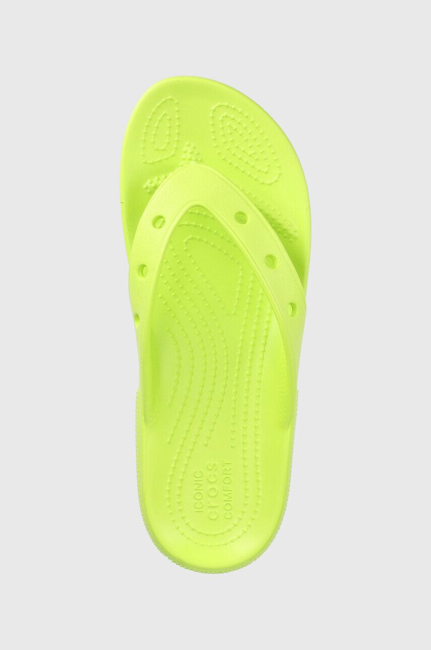 Crocs Žabky Classic Flip dámske zelená farba na plochom podpätku 207713 - Pepit.sk