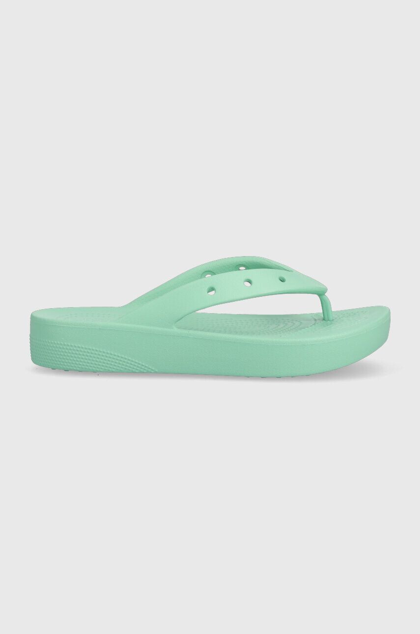 Crocs Žabky Classic Platform Flip 207714.3UG-3UG dámske tyrkysová farba na platforme 207714 - Pepit.sk