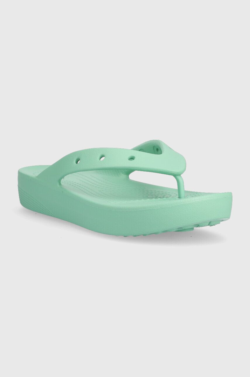 Crocs Žabky Classic Platform Flip 207714.3UG-3UG dámske tyrkysová farba na platforme 207714 - Pepit.sk