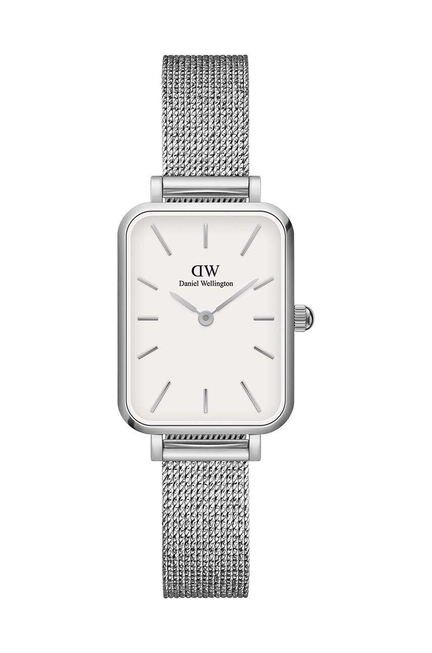 Daniel Wellington Hodinky Quadro Pressed dámske strieborná farba - Pepit.sk