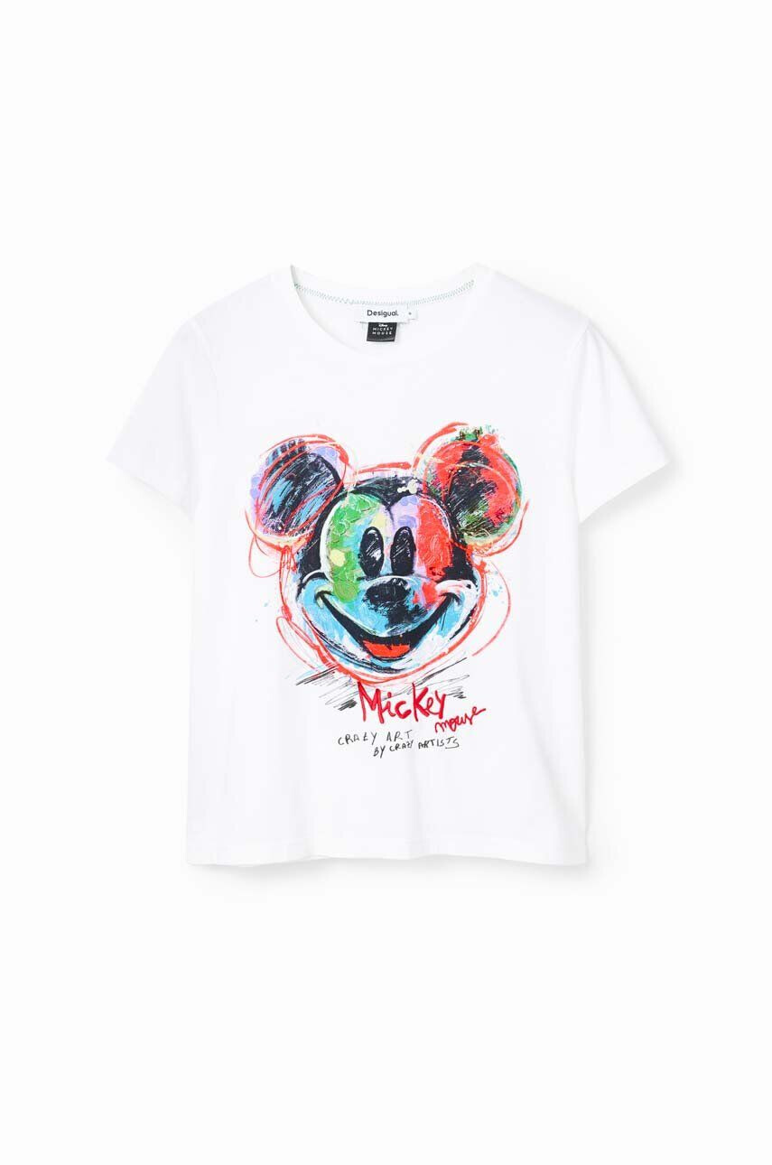 Desigual Bavlnené tričko x Disney biela farba - Pepit.sk