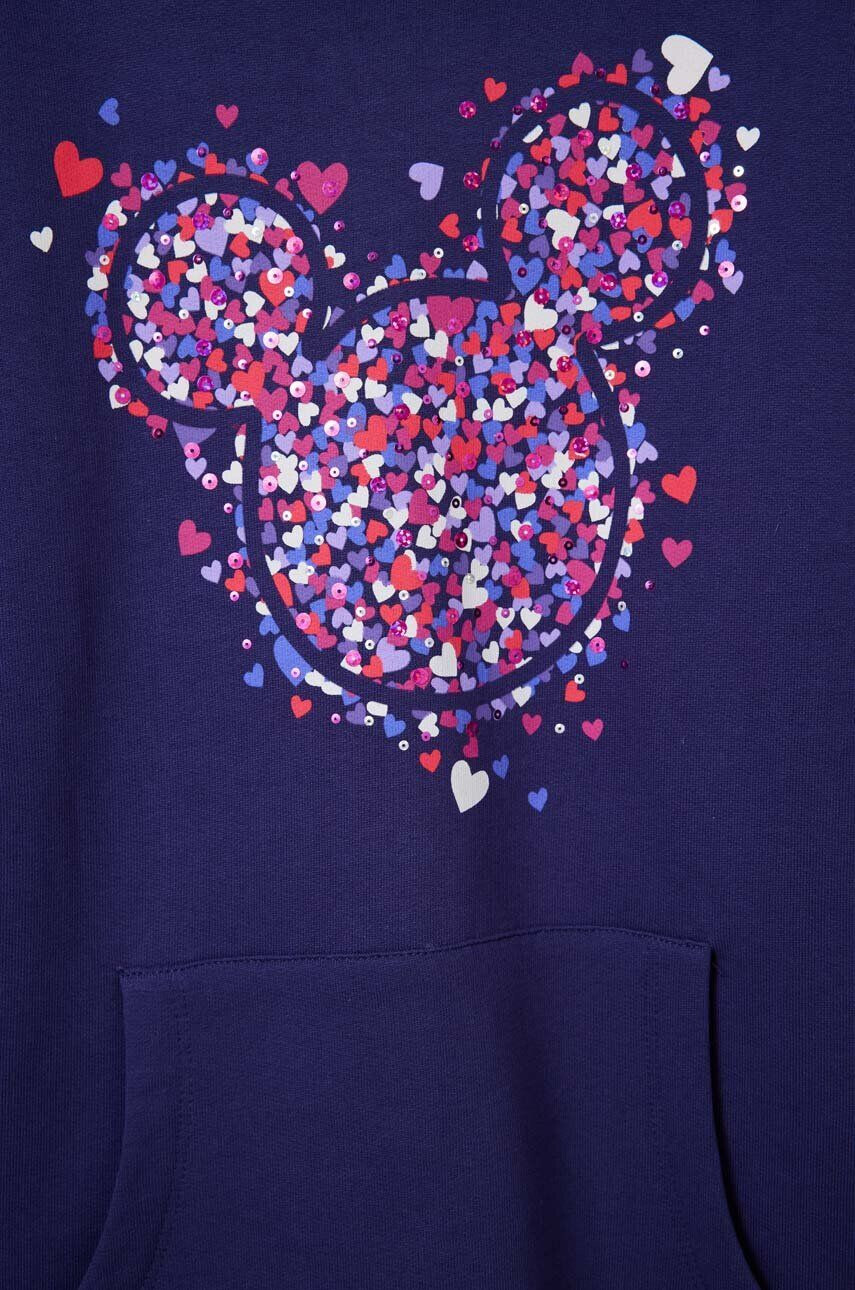 Desigual Dievčenské bavlnené šaty x Disney tmavomodrá farba mini oversize - Pepit.sk