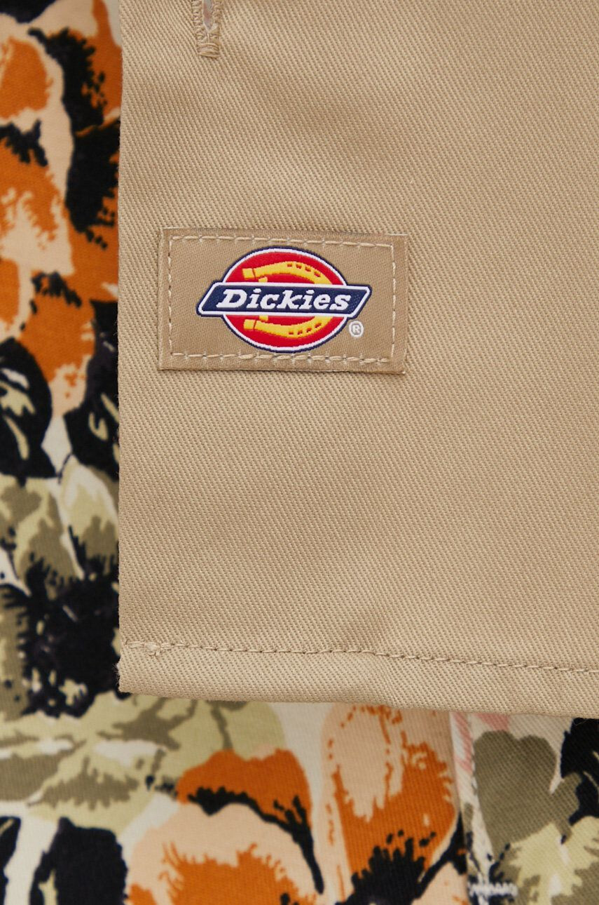 Dickies Košeľa pánska zelená farba regular s klasickým golierom - Pepit.sk