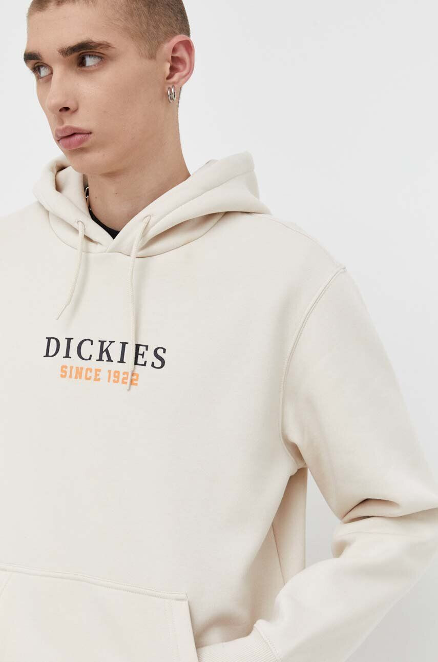 Dickies Mikina pánska béžová farba s kapucňou s potlačou - Pepit.sk