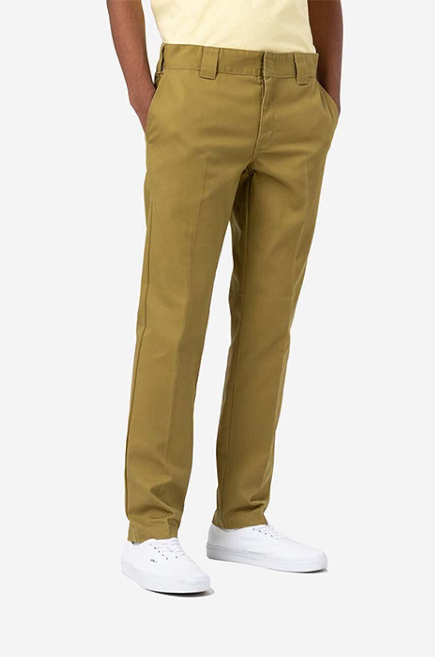 Dickies Nohavice 872 Work Pant Rec DK0A4XK8KHK-KHAKI pánske zelená farba priliehavé - Pepit.sk