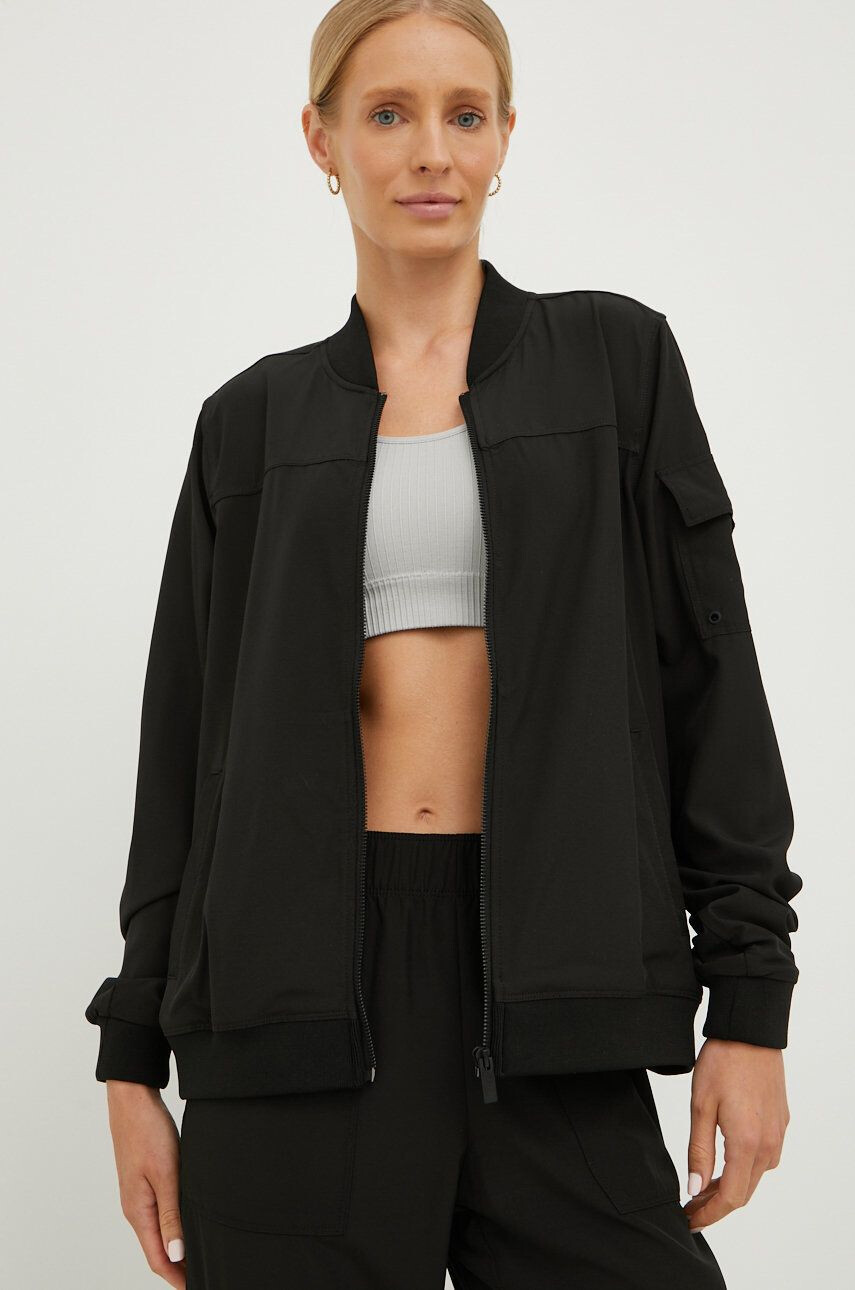 DKNY Bunda bomber čierna farba prechodná - Pepit.sk