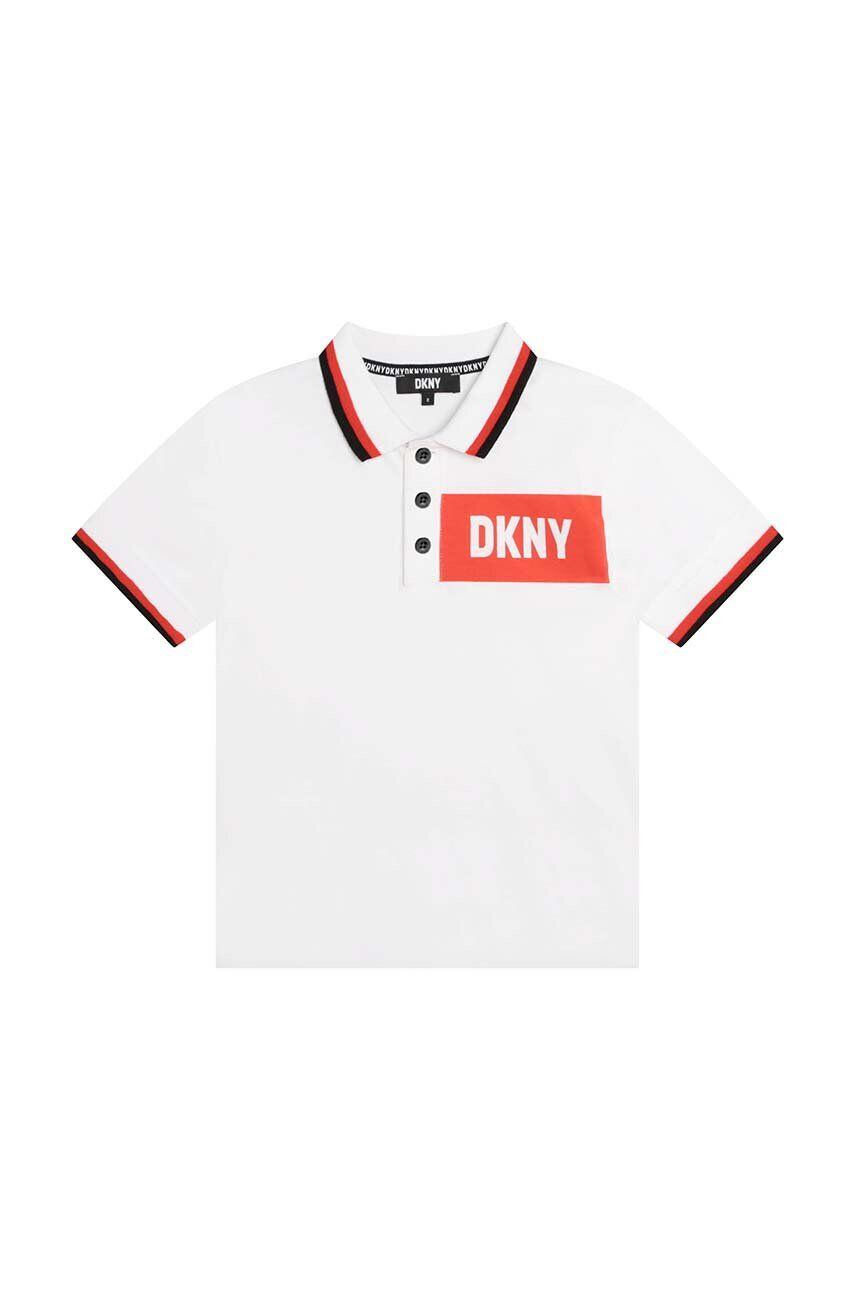 DKNY Detská bavlenná polokošeľa biela farba - Pepit.sk