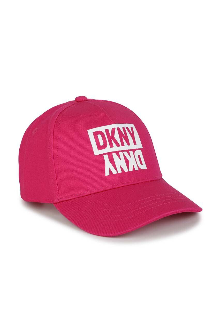 DKNY Detská bavlnená šiltovka ružová farba s potlačou - Pepit.sk