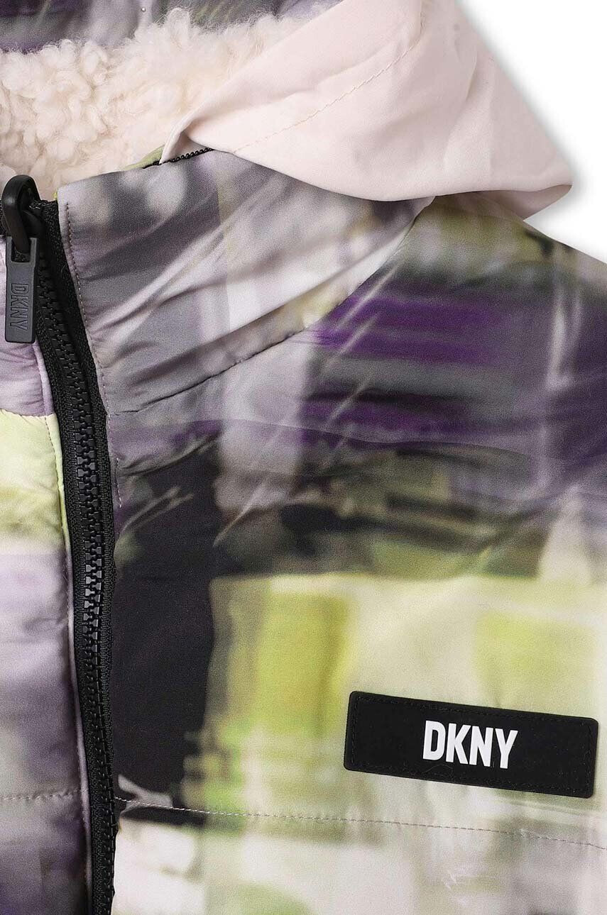 DKNY Detská obojstranná bunda zelená farba - Pepit.sk