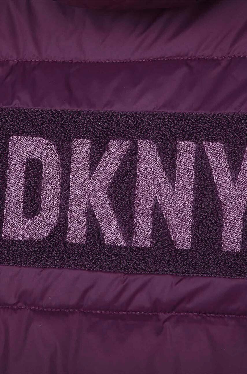 DKNY Detská obojstranná bunda fialová farba - Pepit.sk