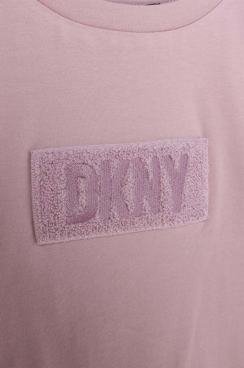 DKNY Detské tričko fialová farba s nášivkou - Pepit.sk